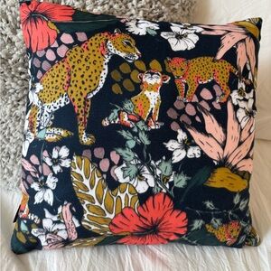 Leopard Floral Accent Pillow 🐆🌺